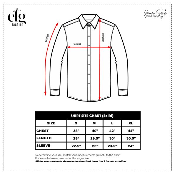 solid size chart